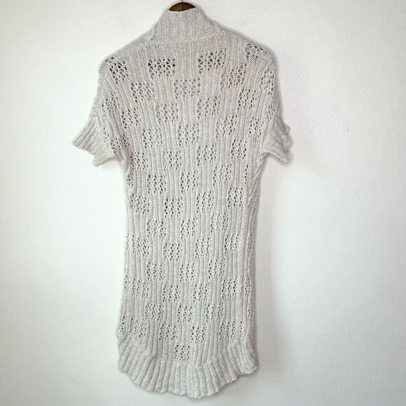 Alice & Olivia Beige Crochet Short Sleeve Cardigan - Women’s US M - Picture 2 of 6
